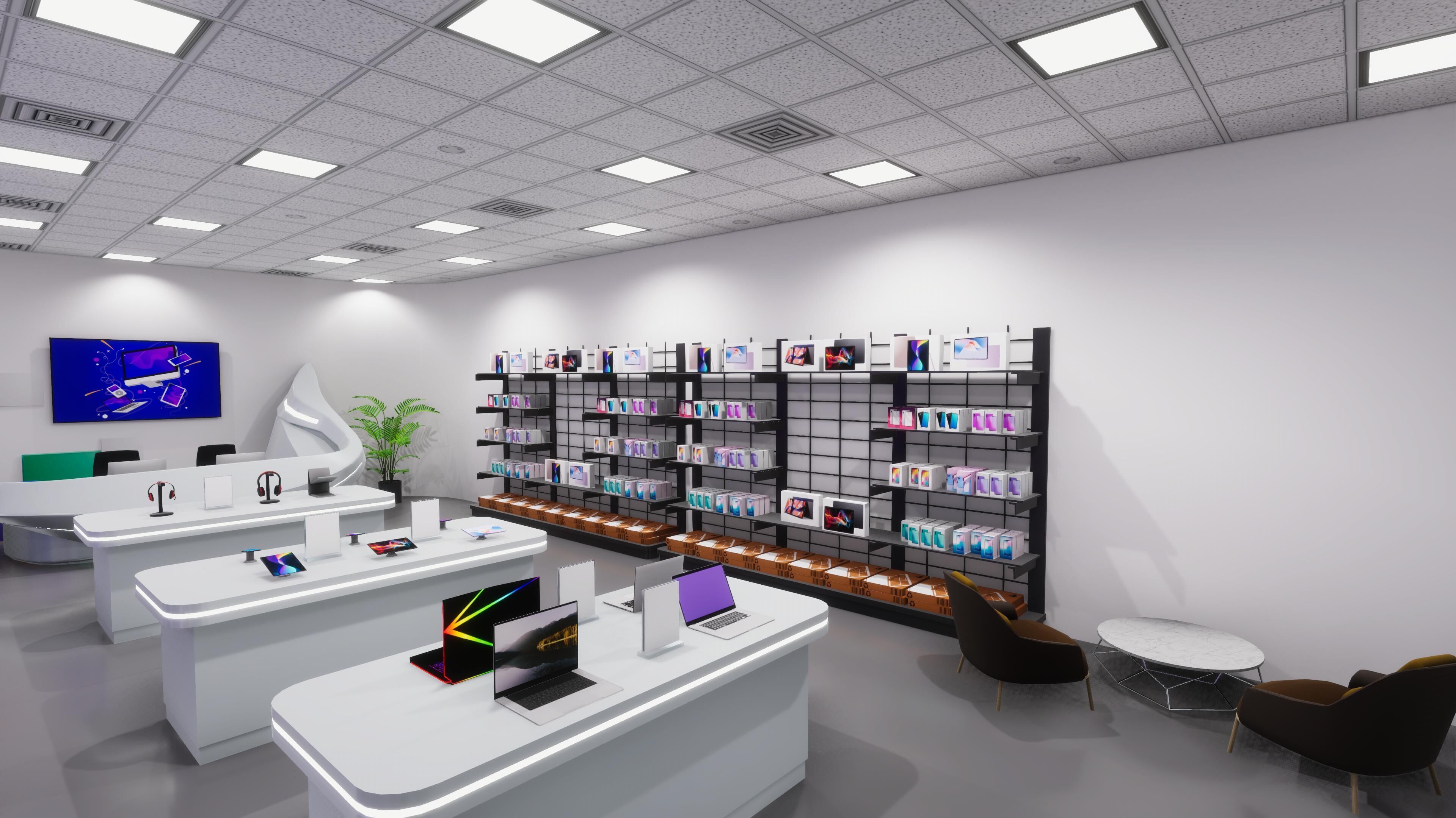 Tech Store Low-poly 3D model_5