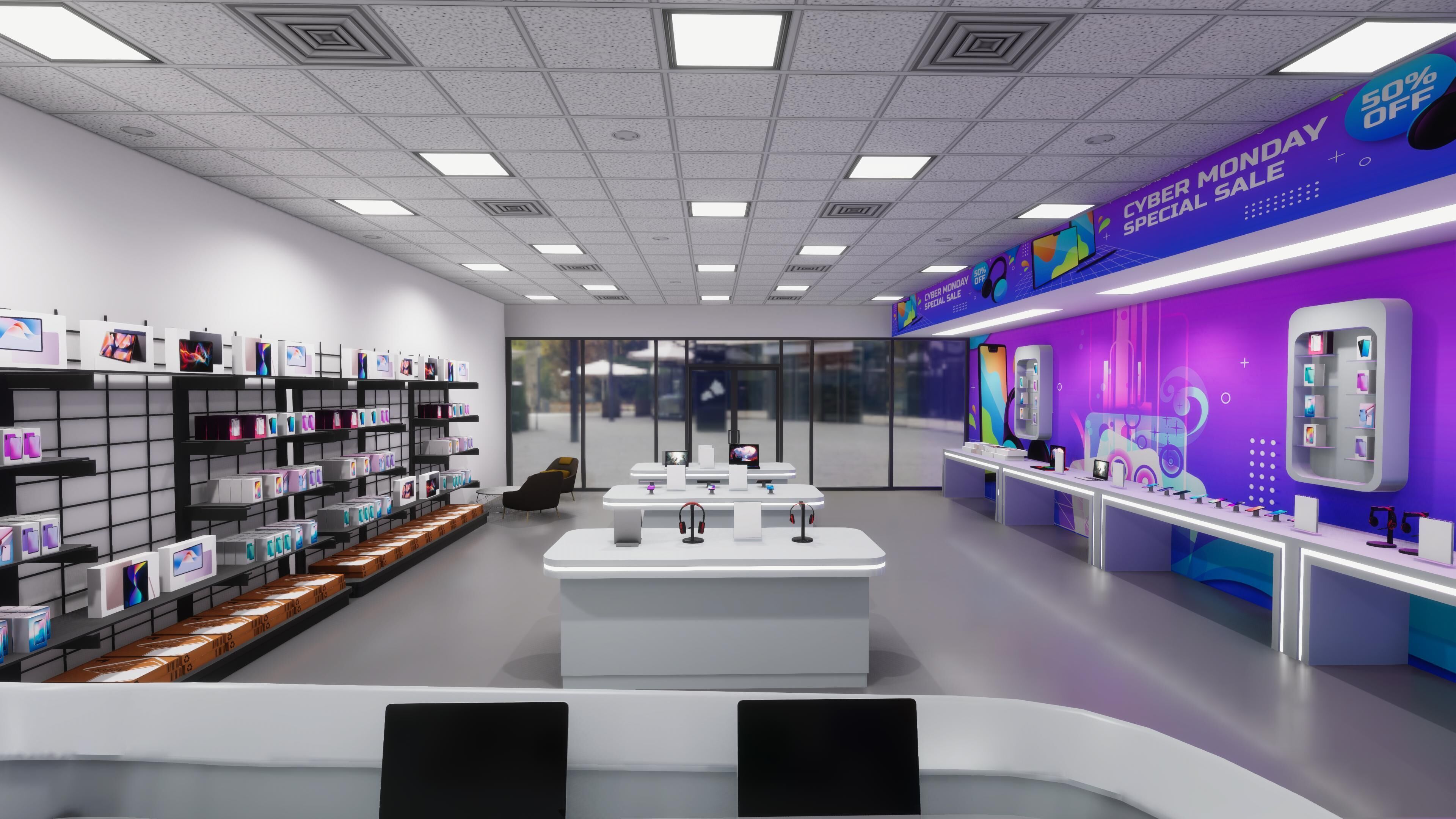 Tech Store Low-poly 3D model_6