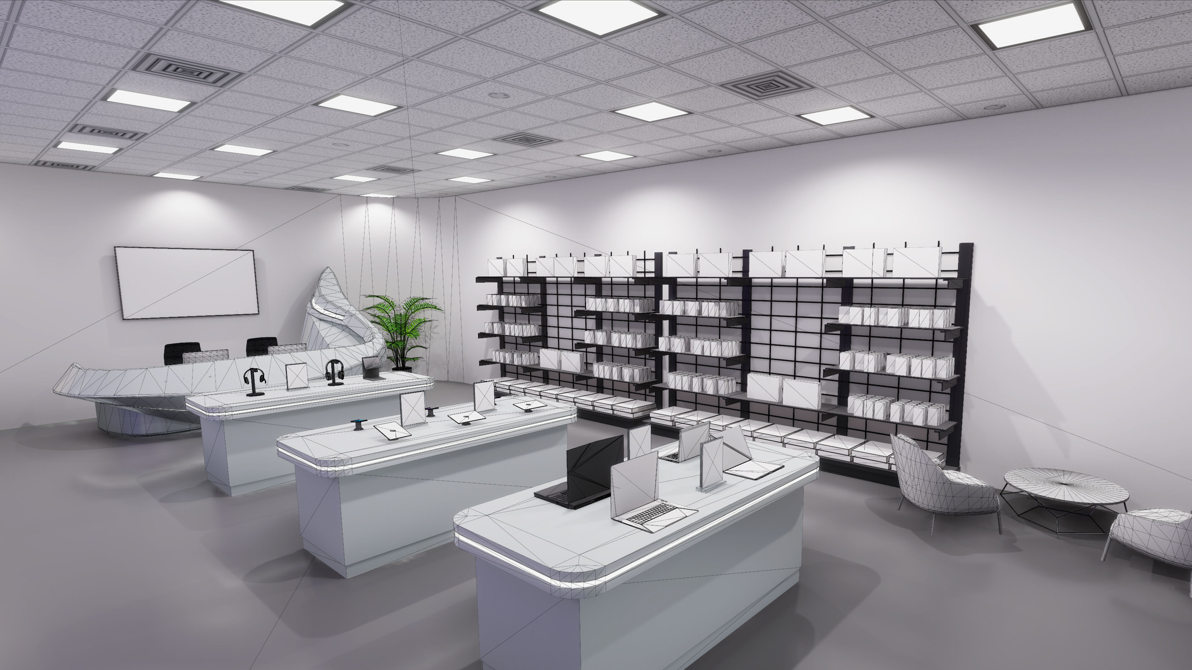 Tech Store Low-poly 3D model_9