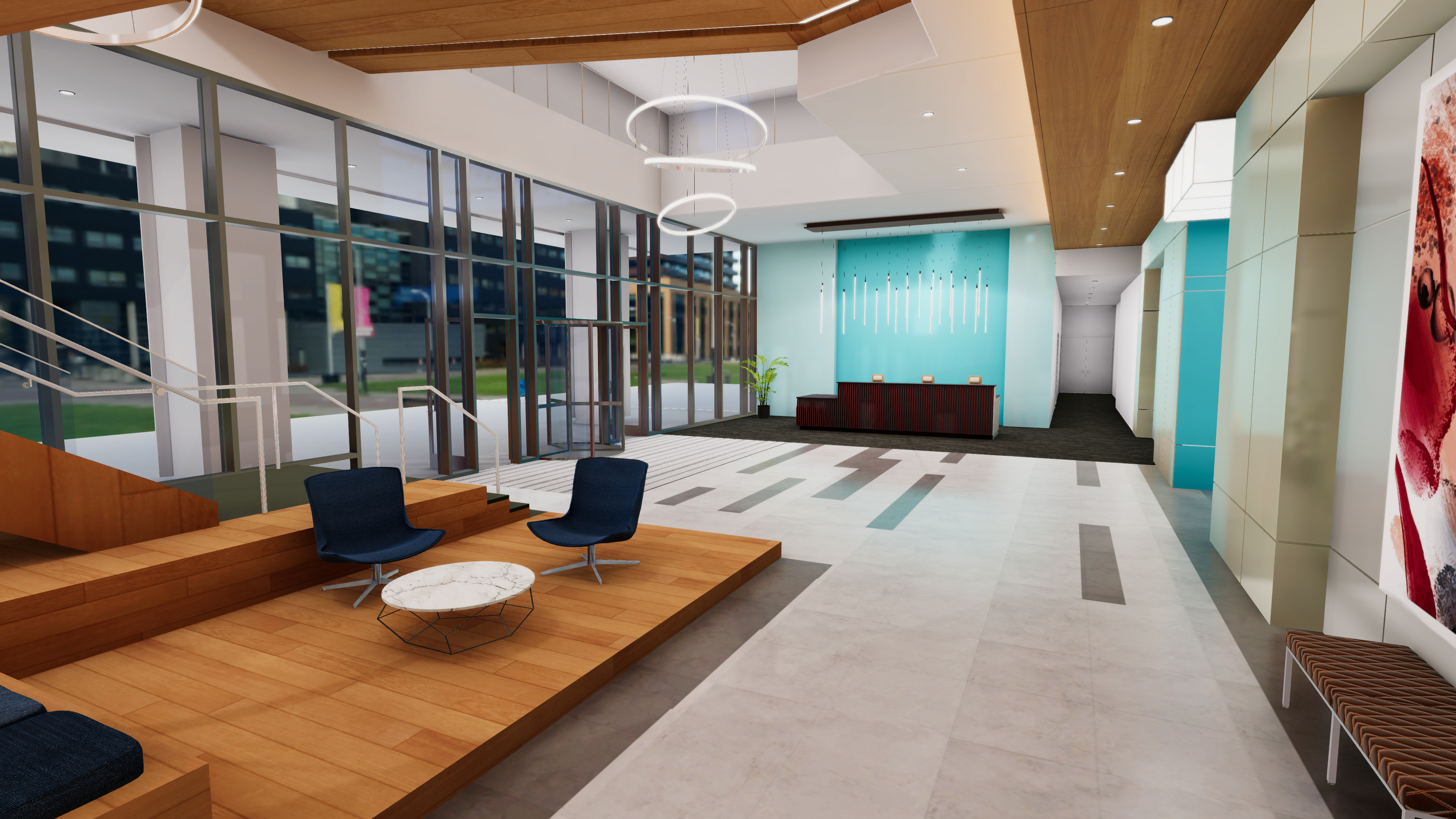 Lobby Cafe Low-poly 3D model_6