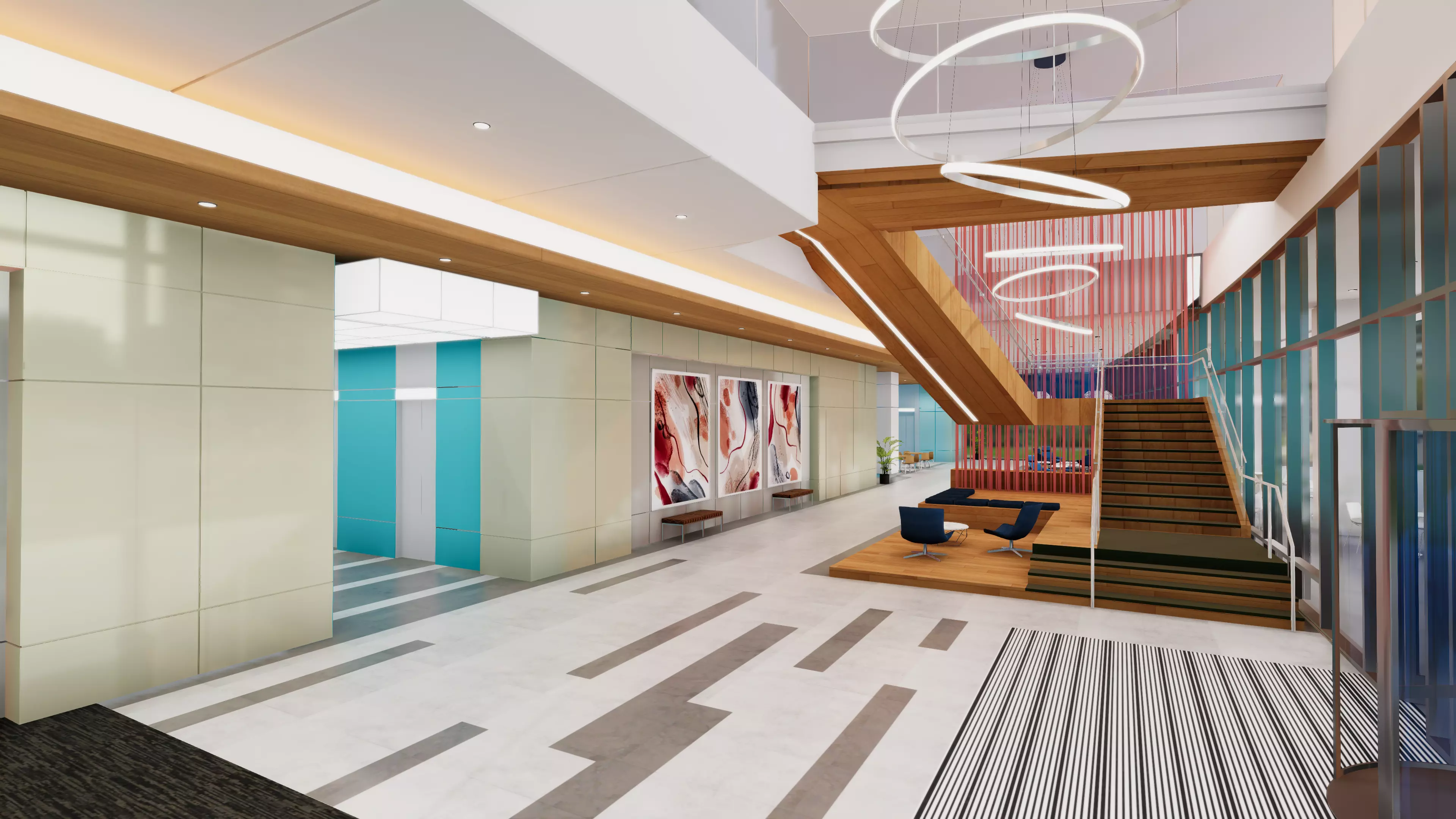 Lobby Cafe Low-poly 3D model_0