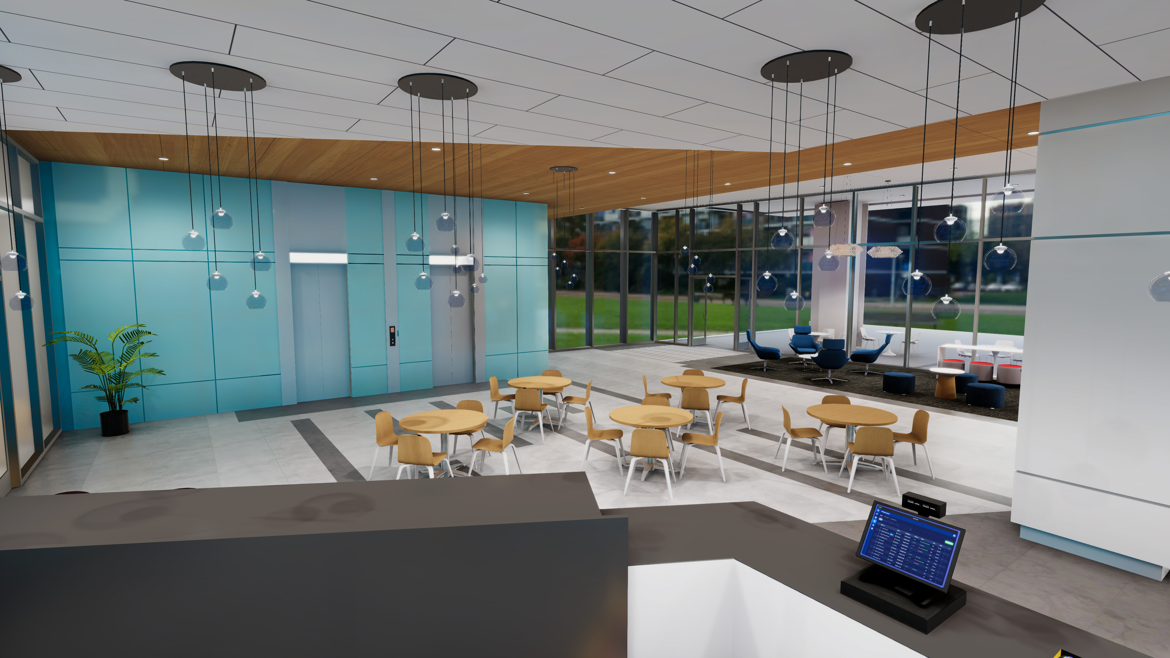 Lobby Cafe Low-poly 3D model_4