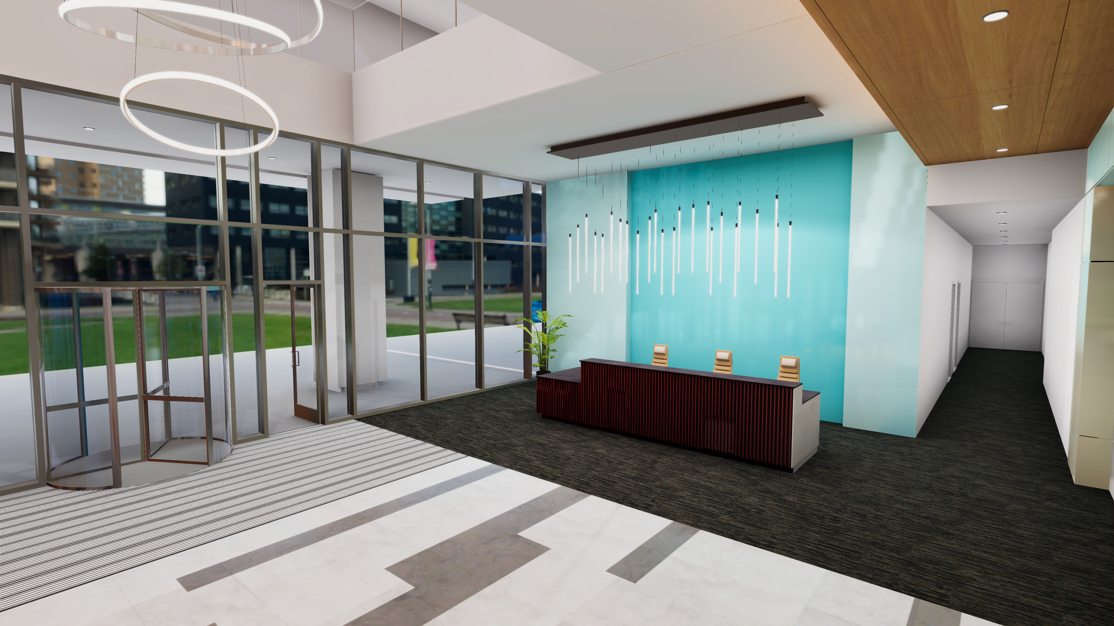 Lobby Cafe Low-poly 3D model_7