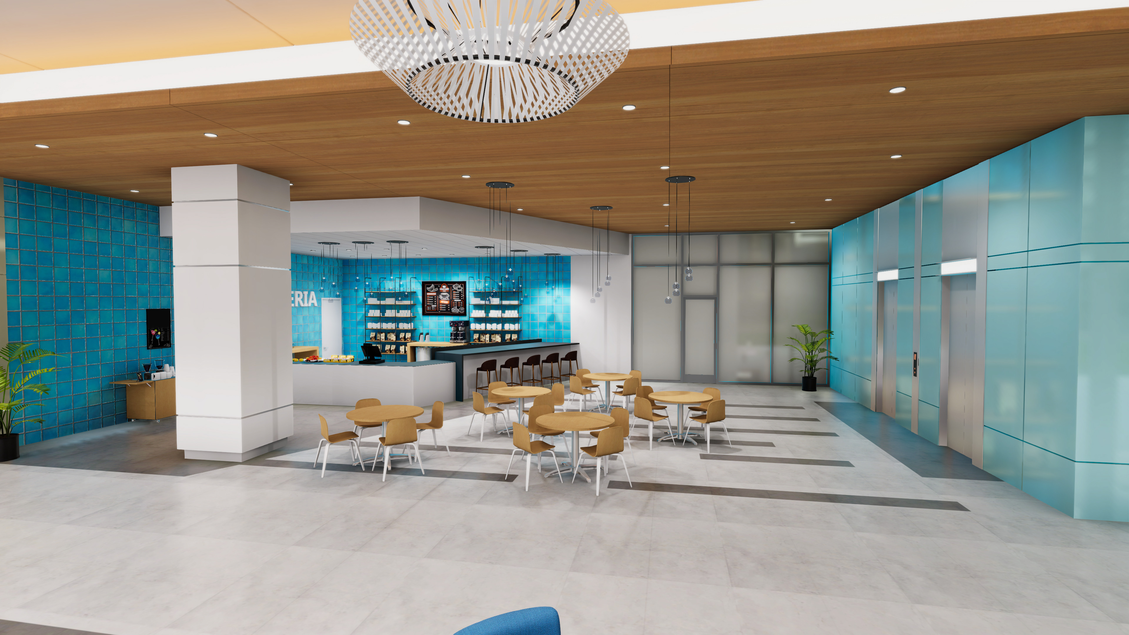 Lobby Cafe Low-poly 3D model_9