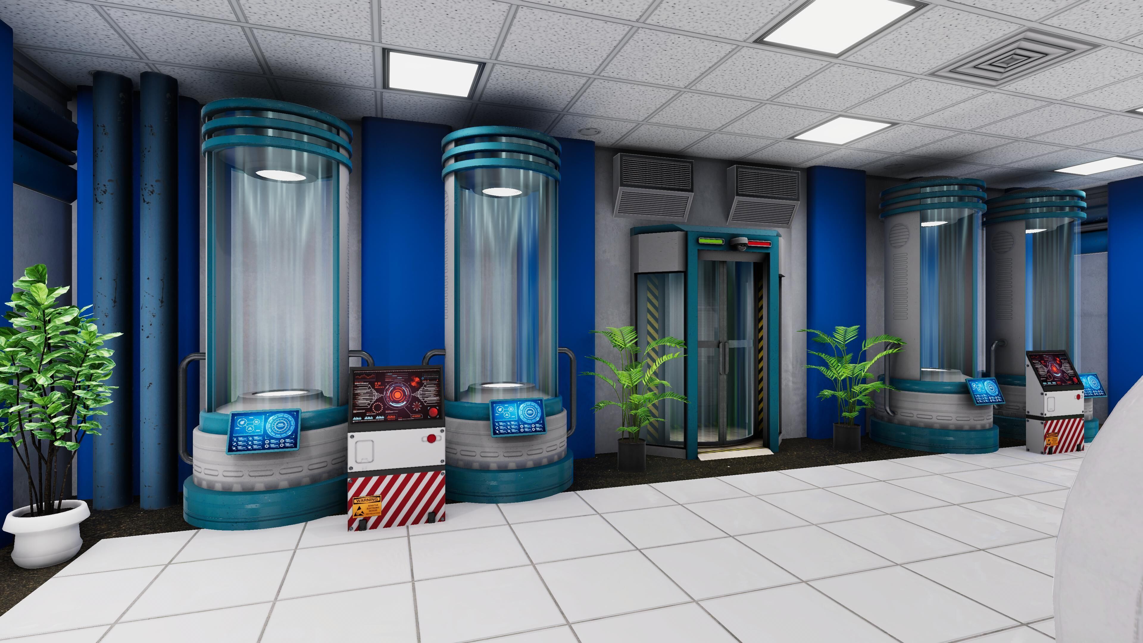 Modern Bio Lab Low-poly 3D model_3