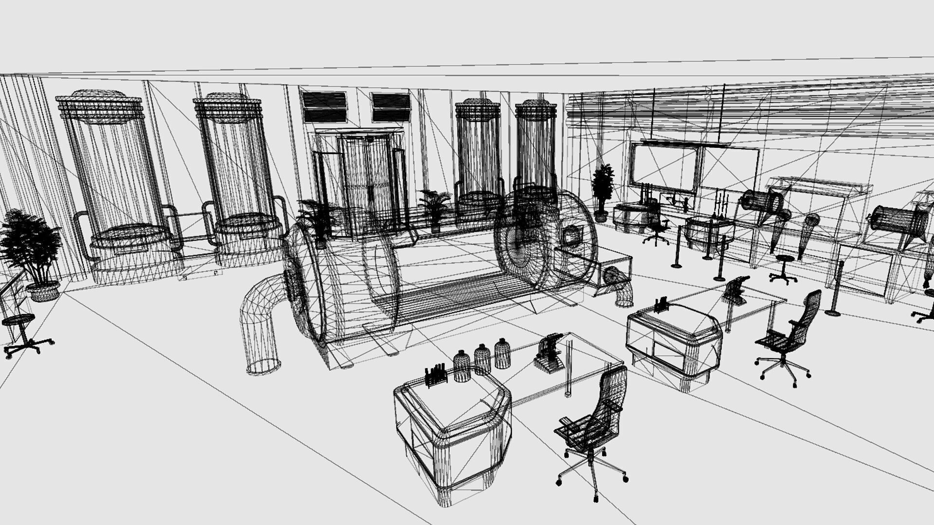 Modern Bio Lab Low-poly 3D model_9