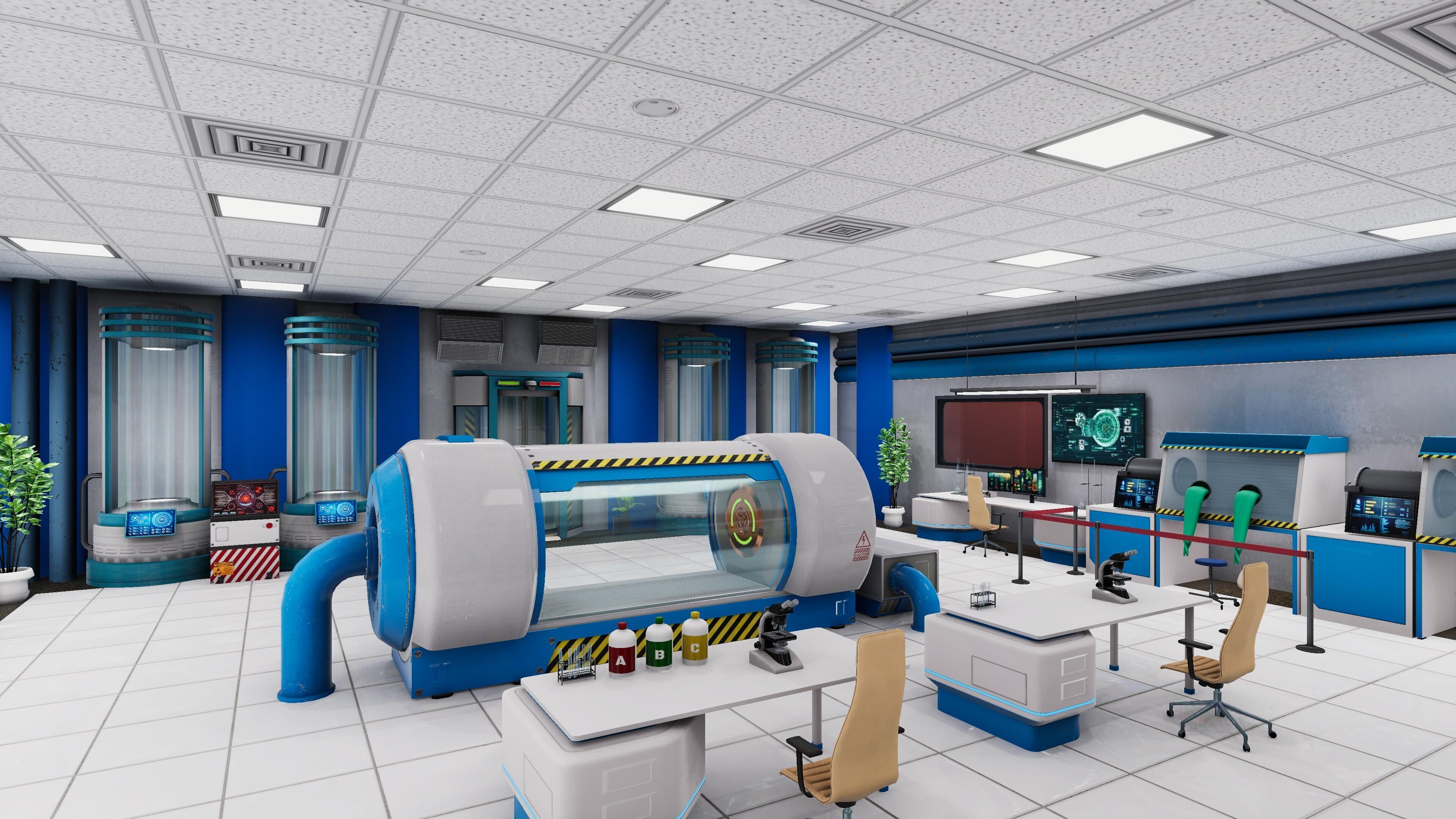 Modern Bio Lab Low-poly 3D model_7