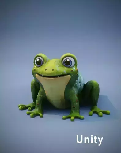 Cartoon Frog 3D Model Unity Package