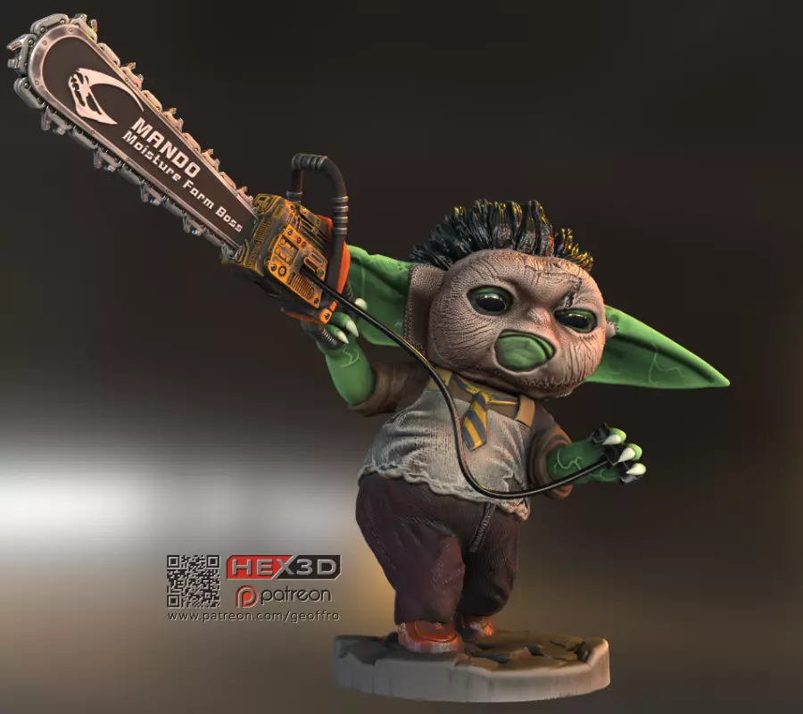 Grogu BabyLeatherface - Texas Chainsaw Massacre 3D print model