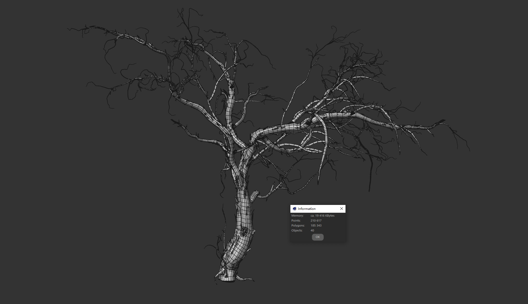 Lowpoly Dead Tree 02 3D model_4