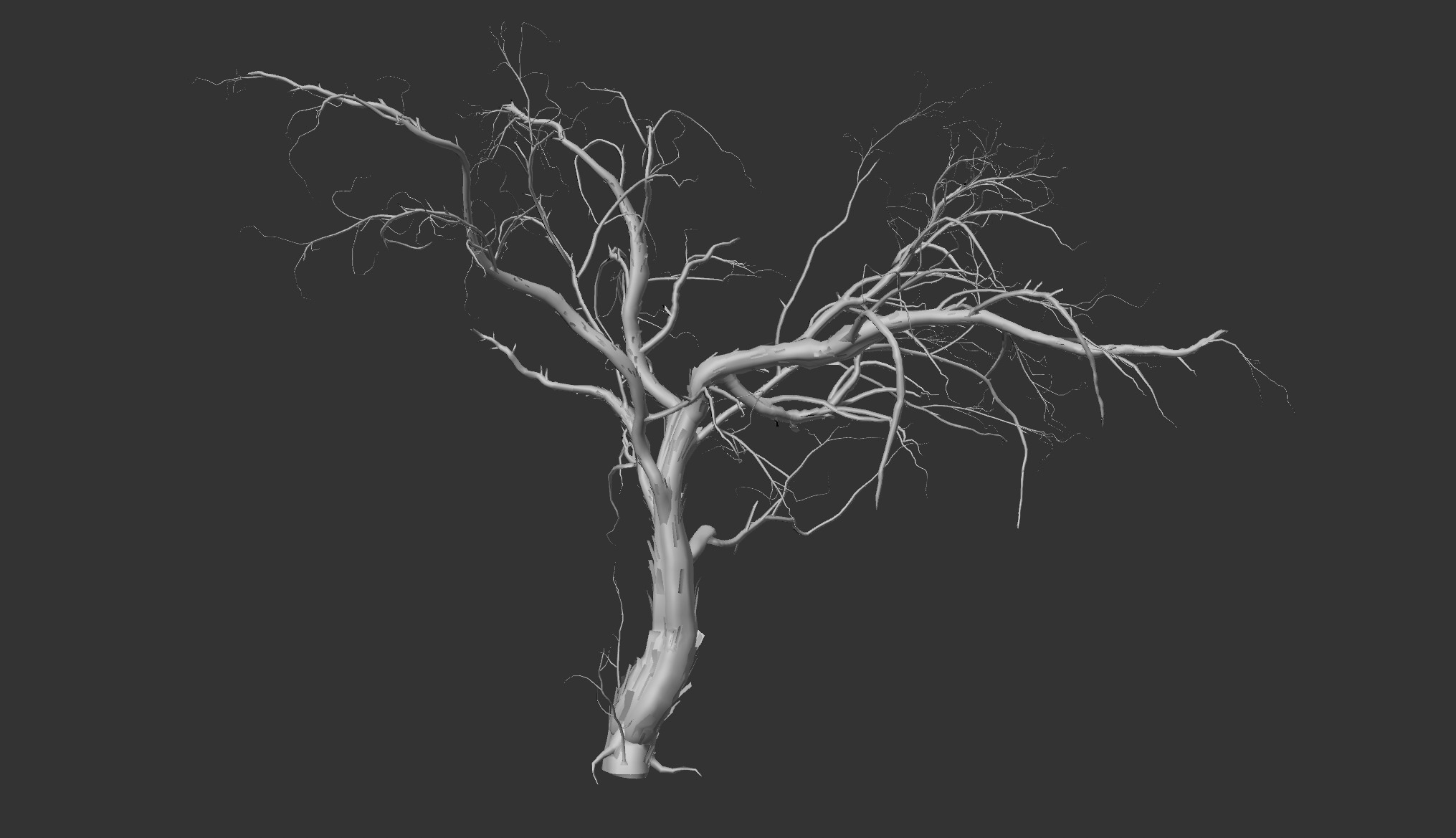 Lowpoly Dead Tree 02 3D model_3
