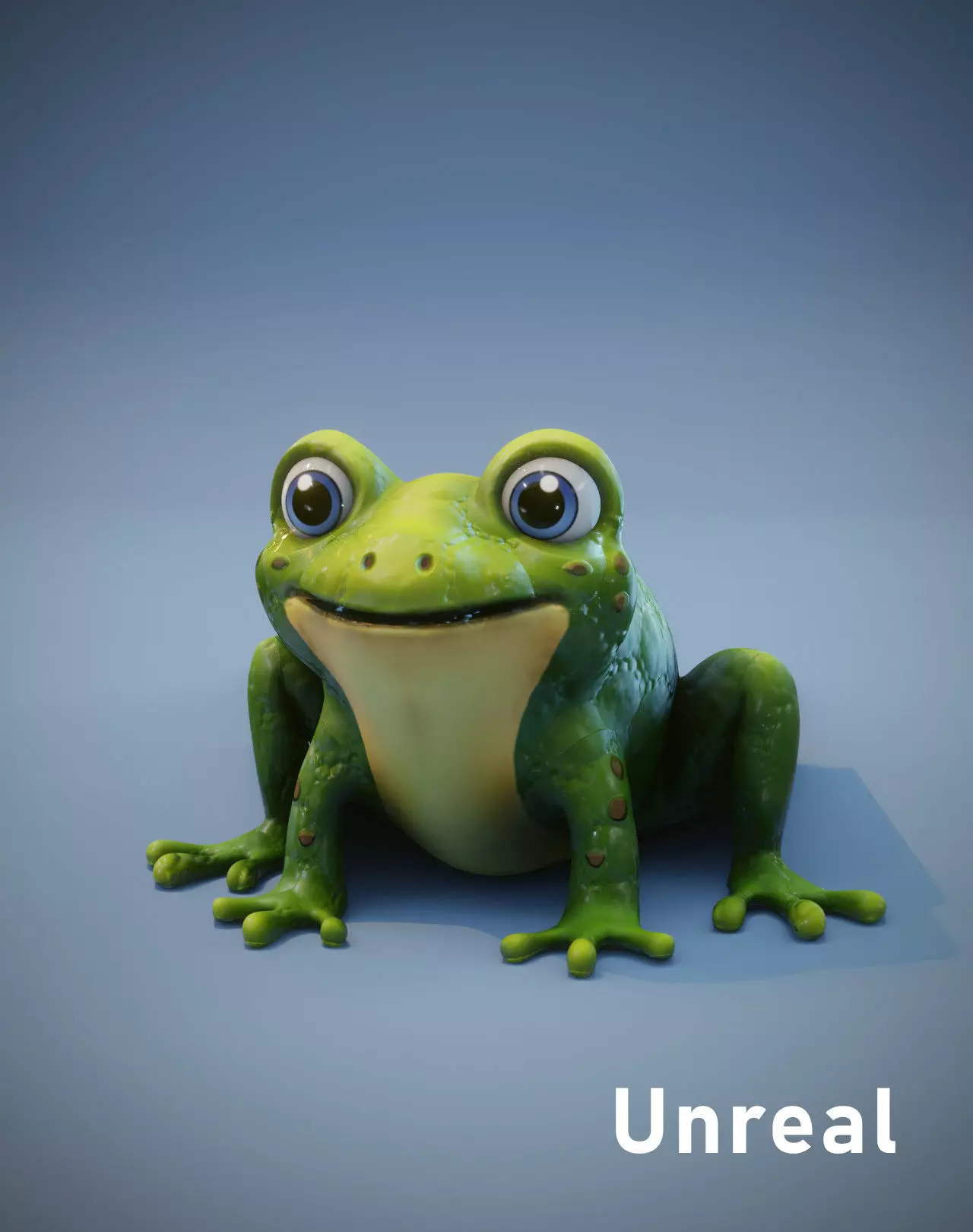 Cartoon Frog 3D Model Unreal Asset Low-poly 3D model_0