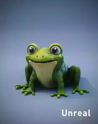 Cartoon Frog 3D Model Unreal Asset Low-poly 3D model