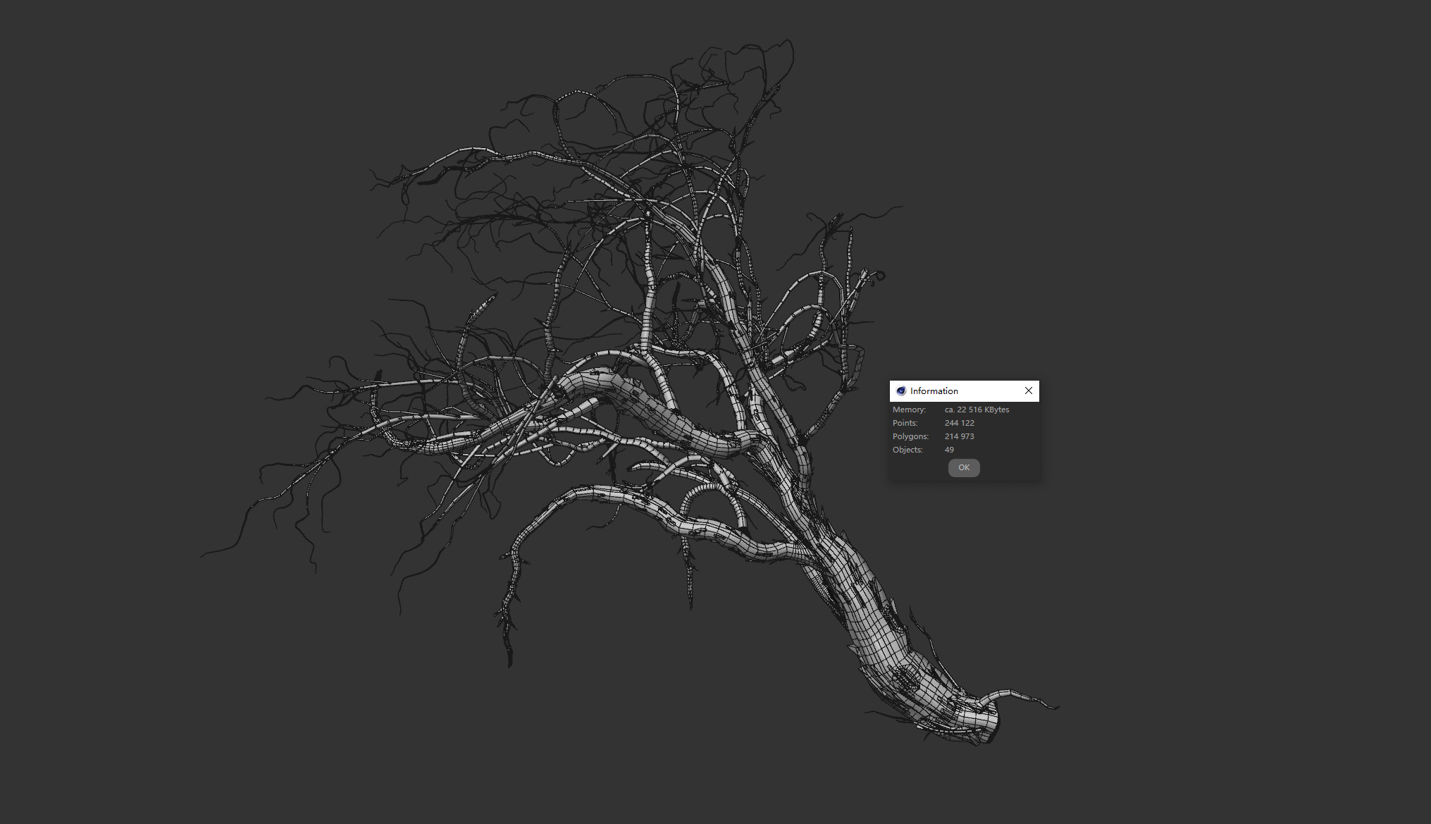 Lowpoly Dead Tree 03 3D model_4