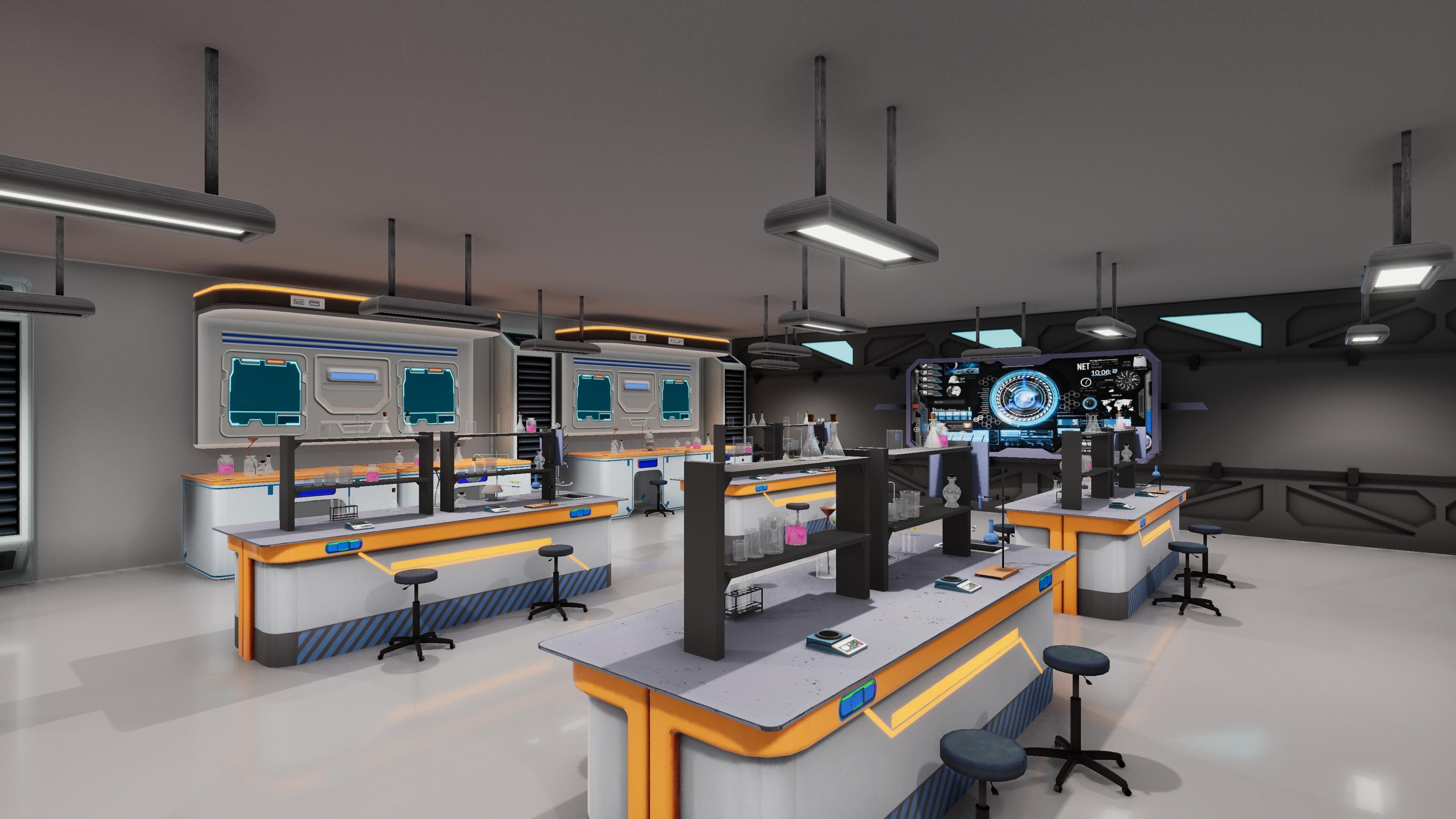 Modern Chemistry Lab Low-poly 3D model_2