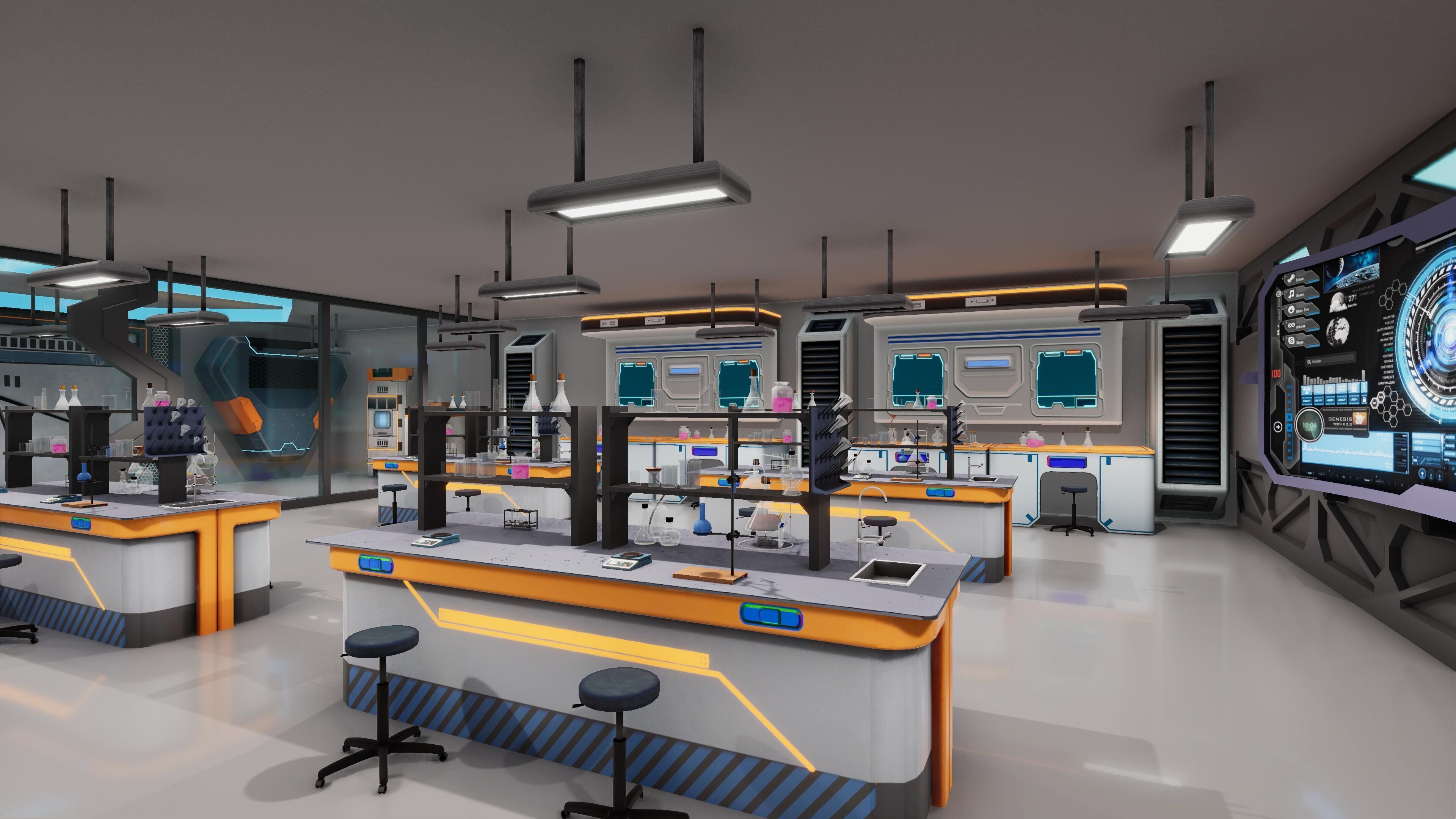 Modern Chemistry Lab Low-poly 3D model_7