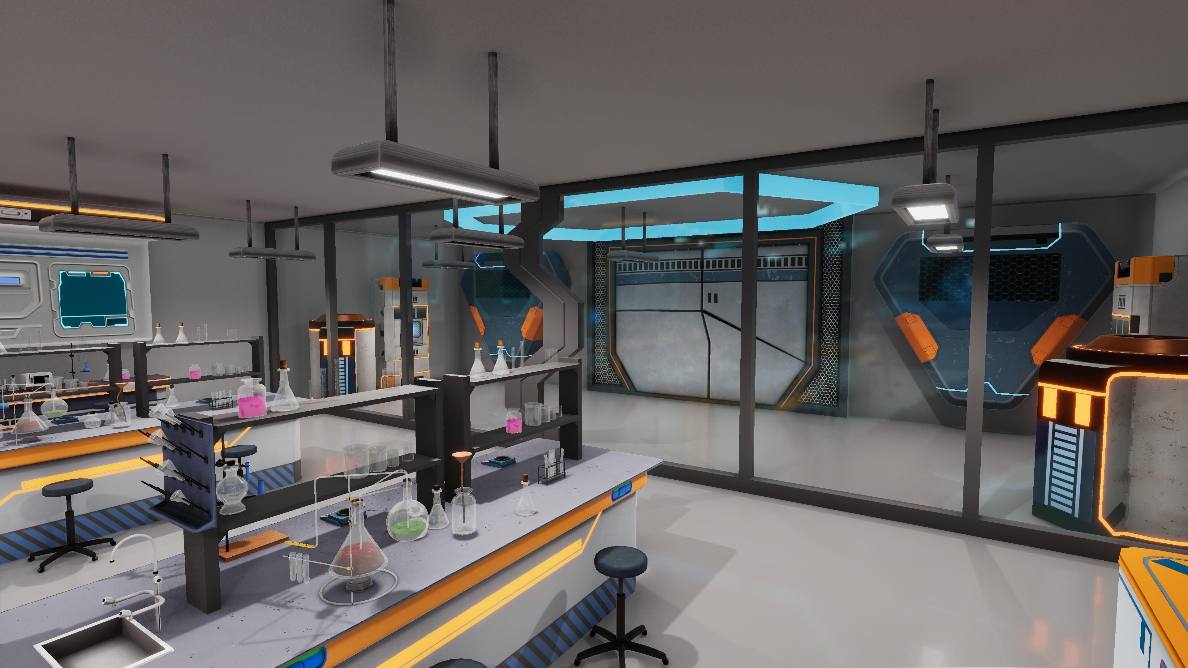 Modern Chemistry Lab Low-poly 3D model_6