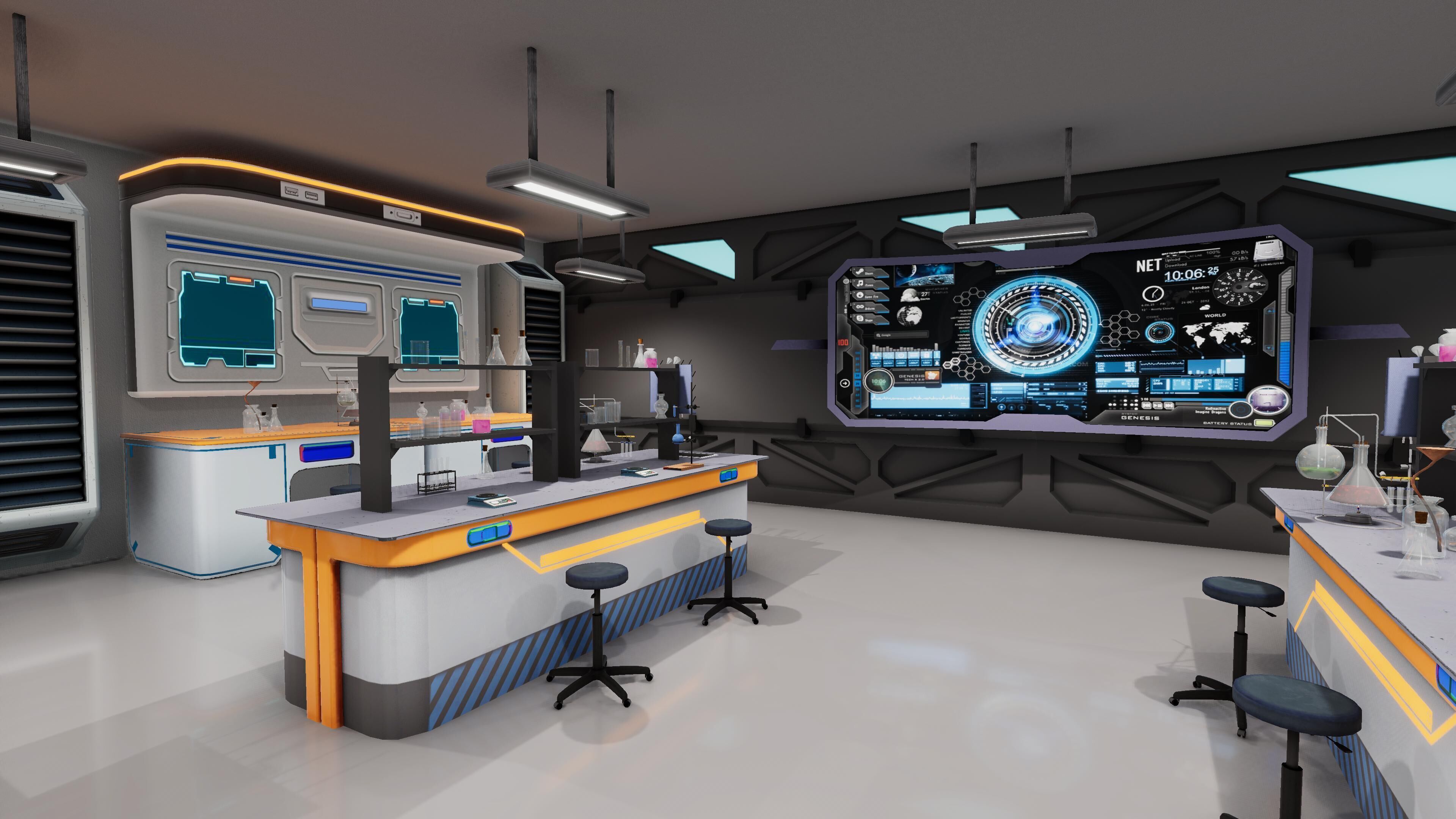 Modern Chemistry Lab Low-poly 3D model_3