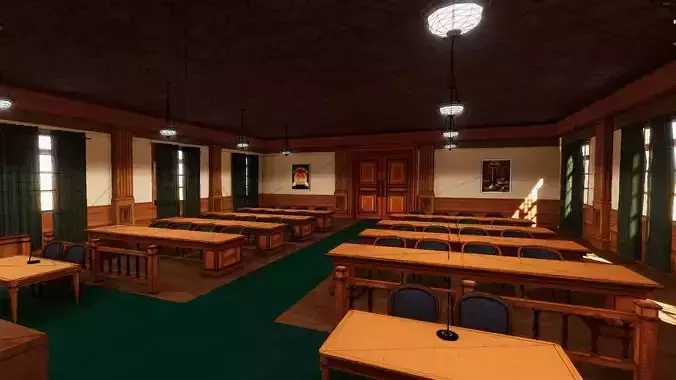 Court Room Low-poly 3D model