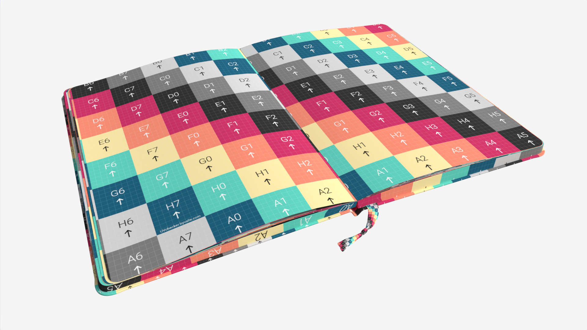 Open notebook with Handwritten Notes and drawings Low-poly 3D model_8