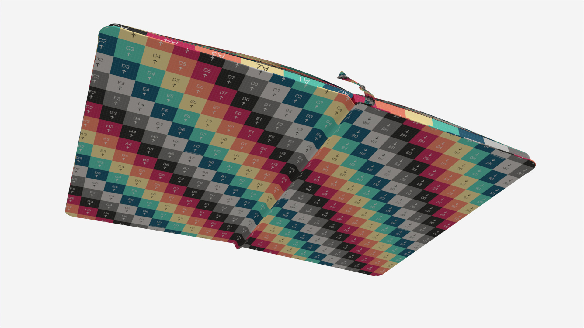 Open notebook with Handwritten Notes and drawings Low-poly 3D model_9