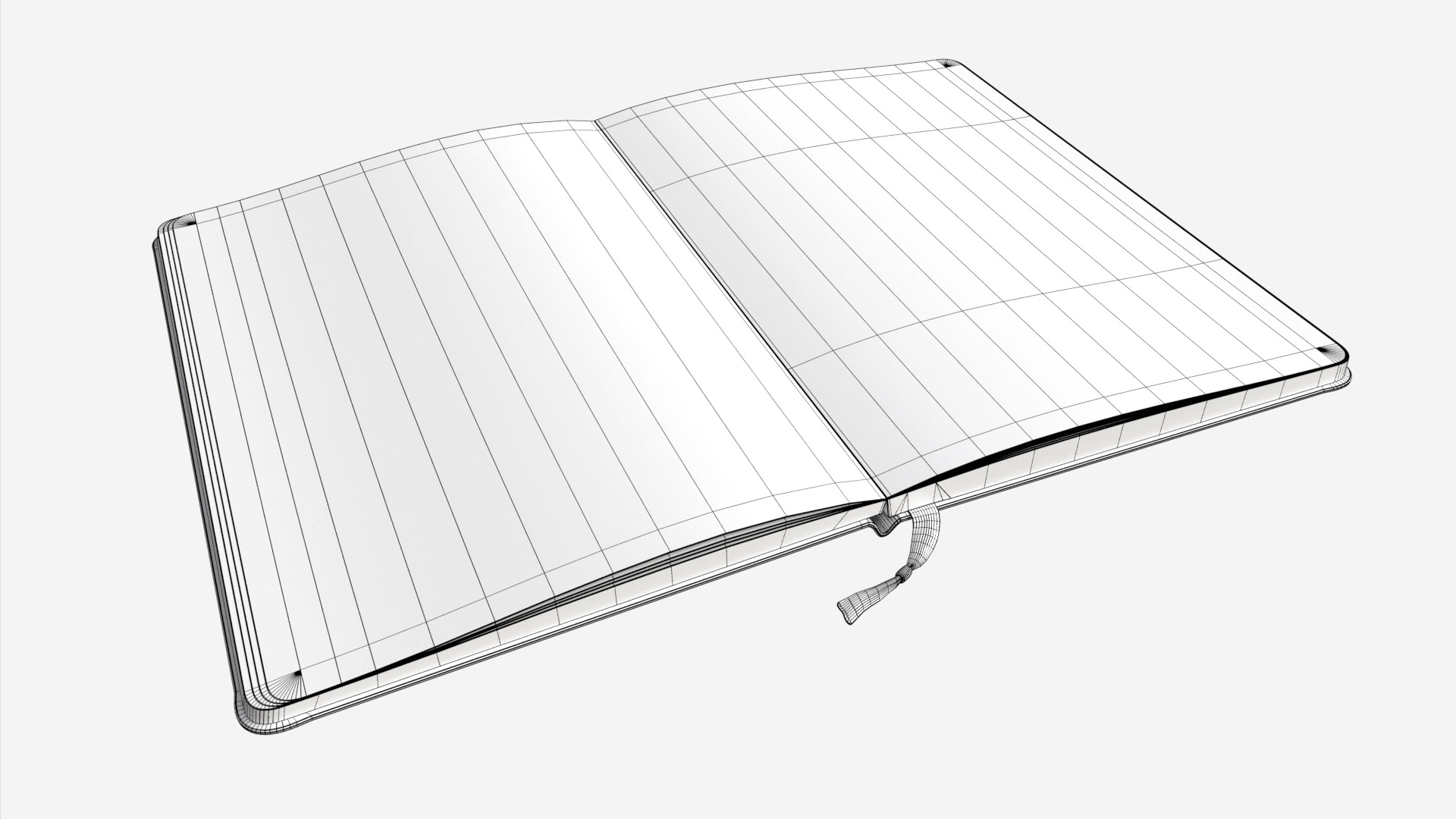 Open notebook with Handwritten Notes and drawings Low-poly 3D model_7
