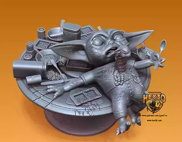 Grogu Chest Pains - Alien 3D print model