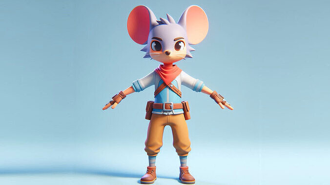 Mouse Adventure  3D Character Model Low-poly 3D model
