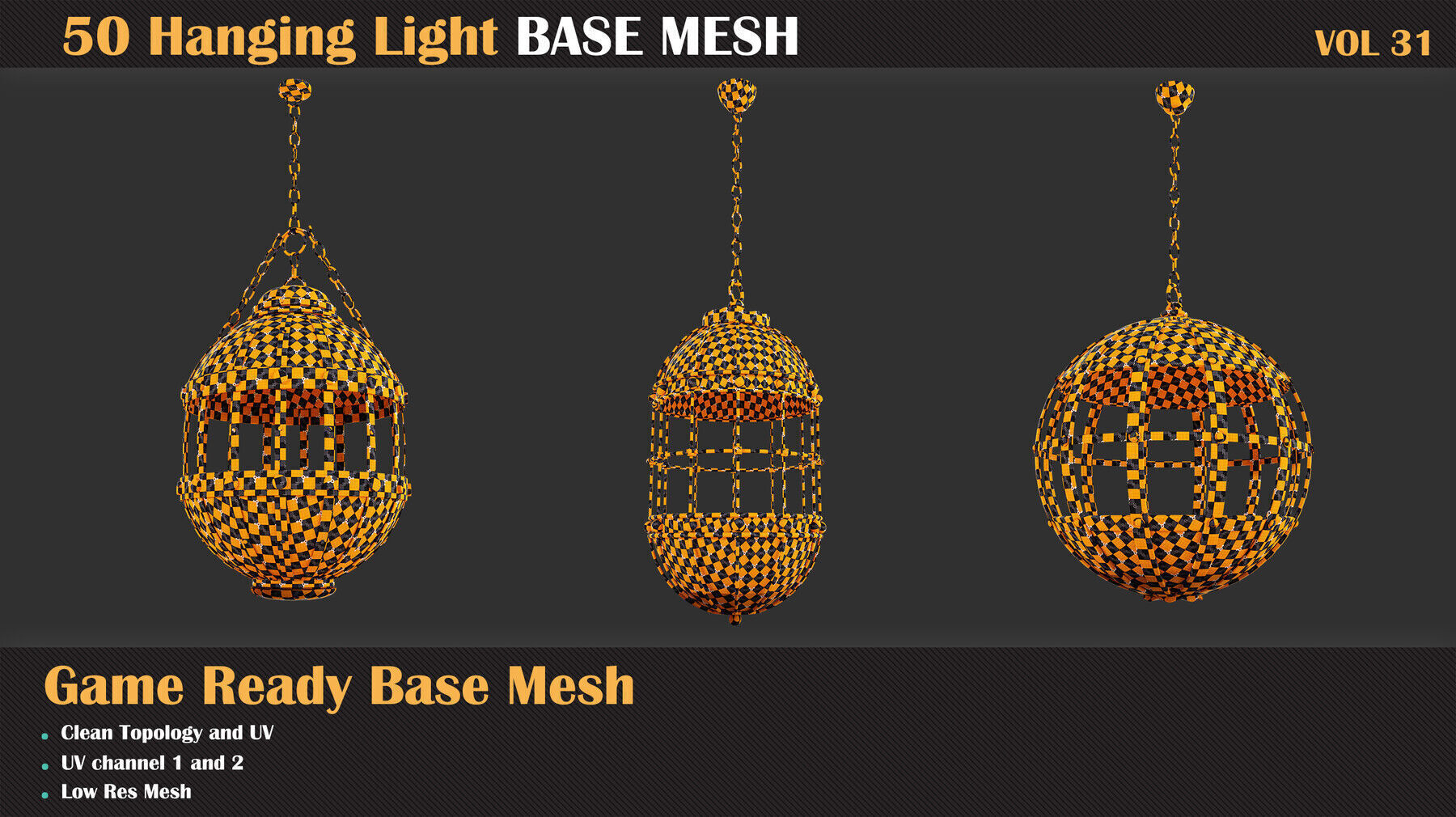 50 Hanging Cage Base Meshes - VOL 31   3D model_1