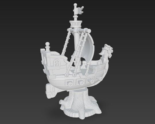 Wooden Modular Pirate Ship 3D print model_4