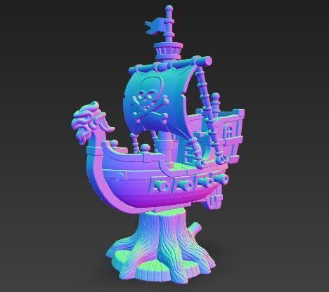 Wooden Modular Pirate Ship 3D print model_1