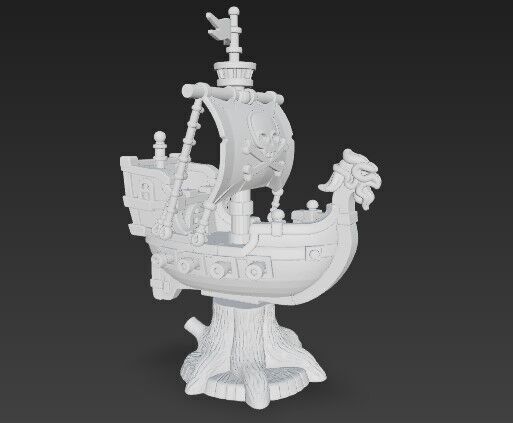 Wooden Modular Pirate Ship 3D print model_3