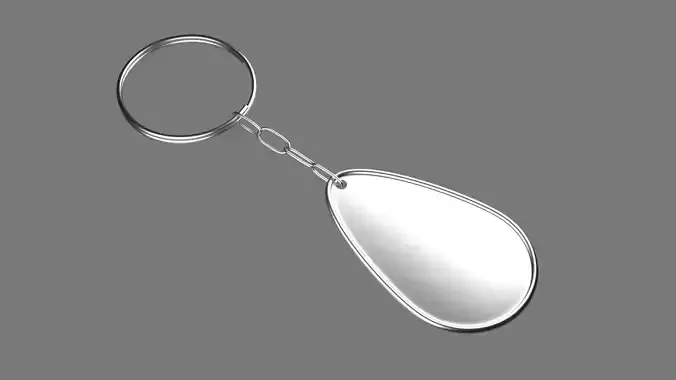 Keychain Five 3D Model key ring with chain Low-poly 3D model