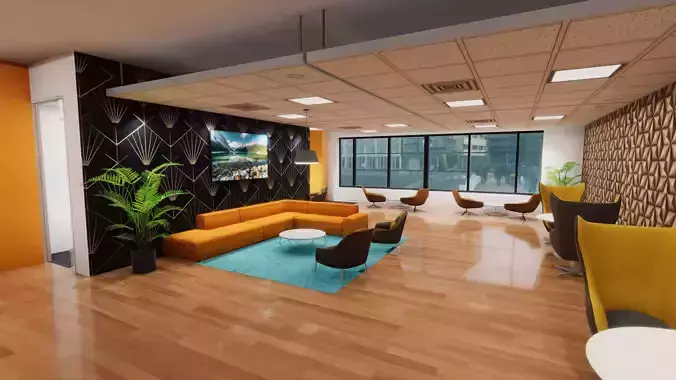 Office Low-poly 3D model