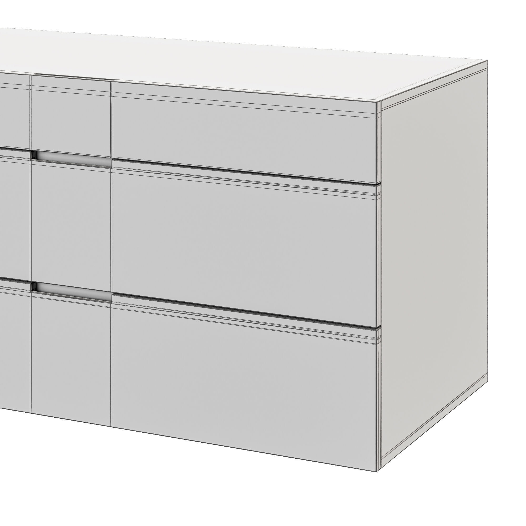 Flin dressers with recessed handle from Lema 3D model_19