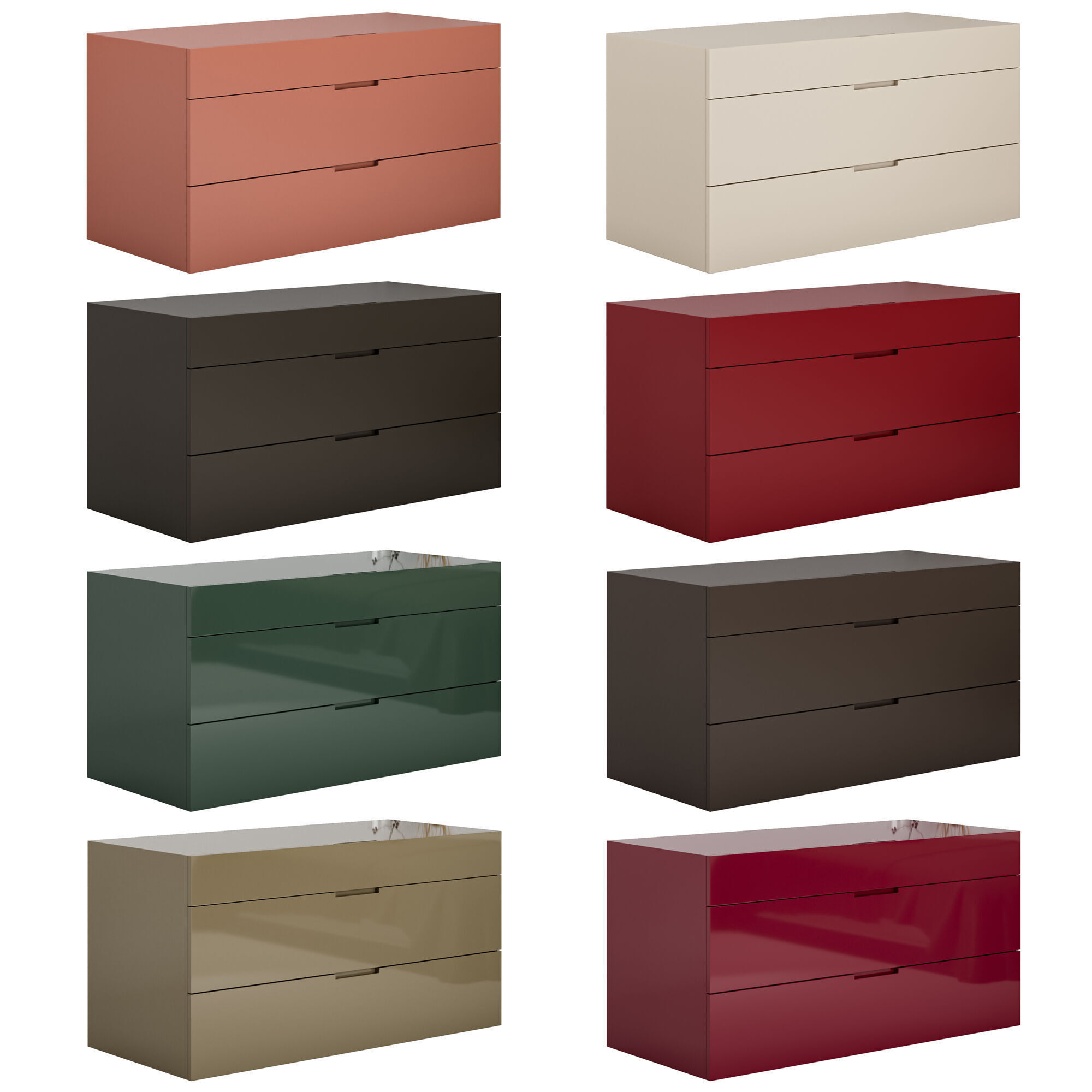 Flin dressers with recessed handle from Lema 3D model_4
