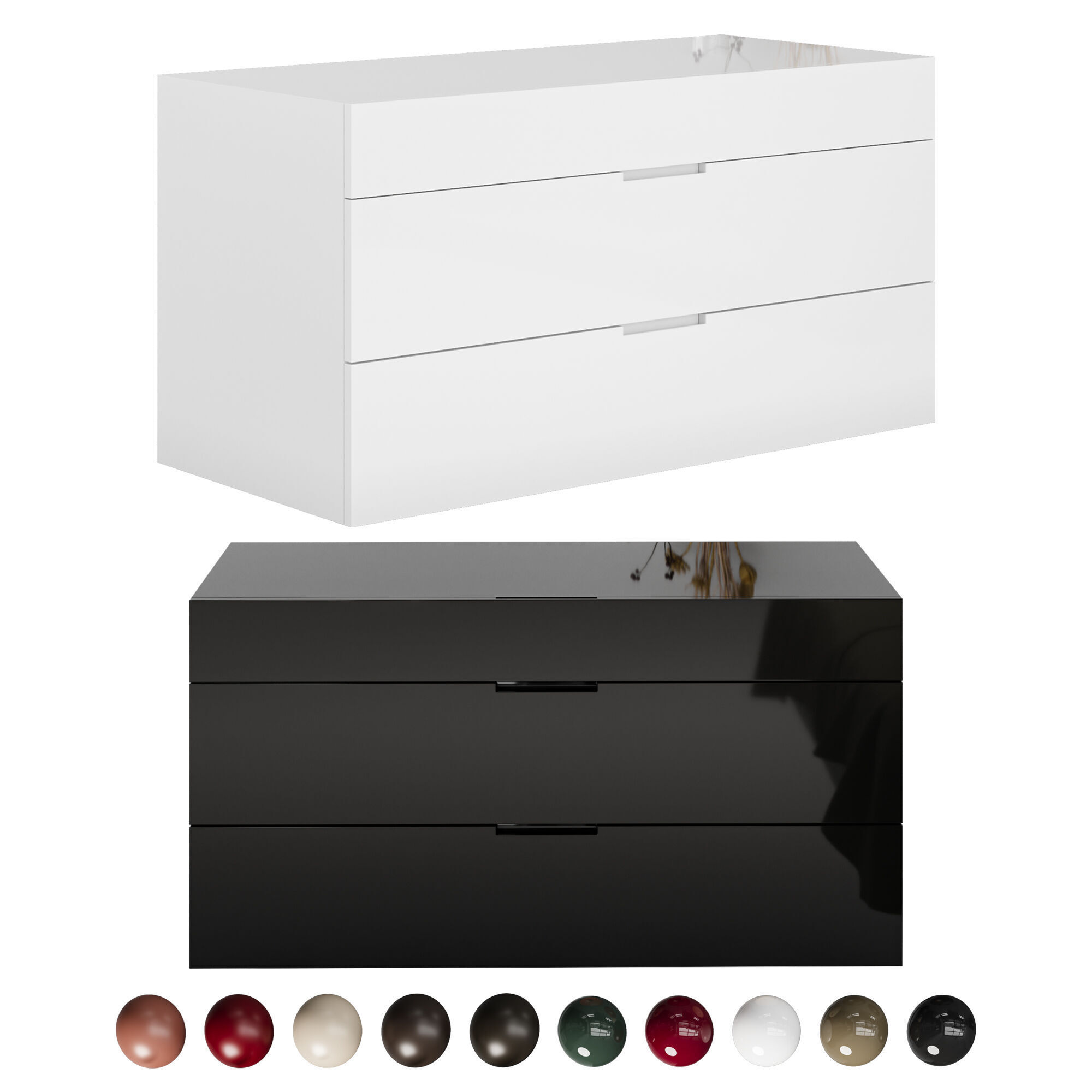 Flin dressers with recessed handle from Lema 3D model_5