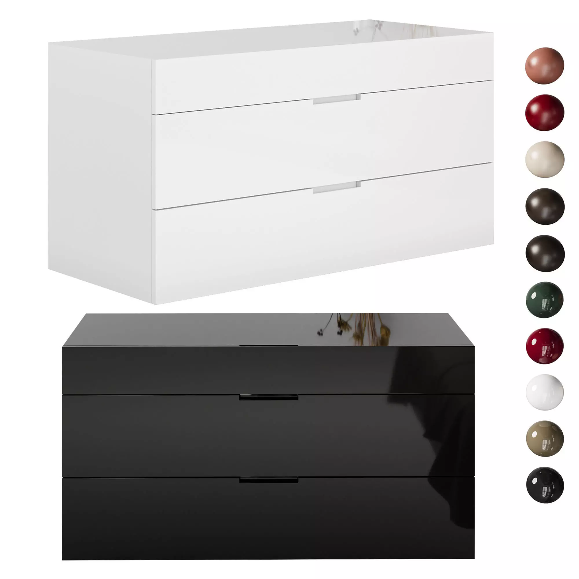Flin dressers with recessed handle from Lema 3D model_0