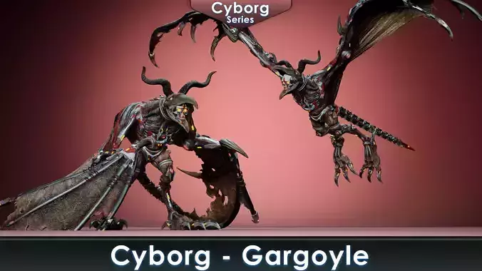 Cyborg Gargoyle Low-poly 3D model Cyborg Gargoyle Low-poly 3D model