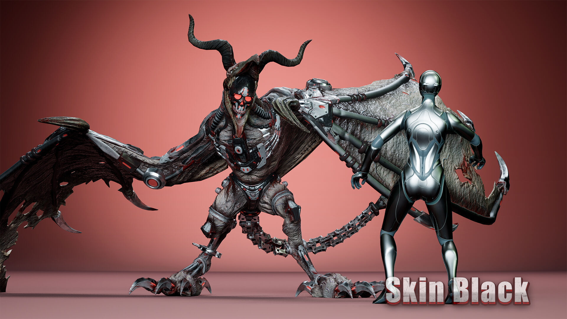 Cyborg Gargoyle Low-poly 3D model_5