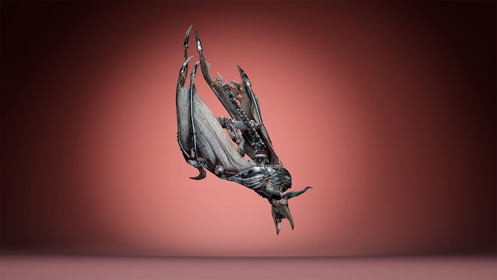 Cyborg Gargoyle Low-poly 3D model_11