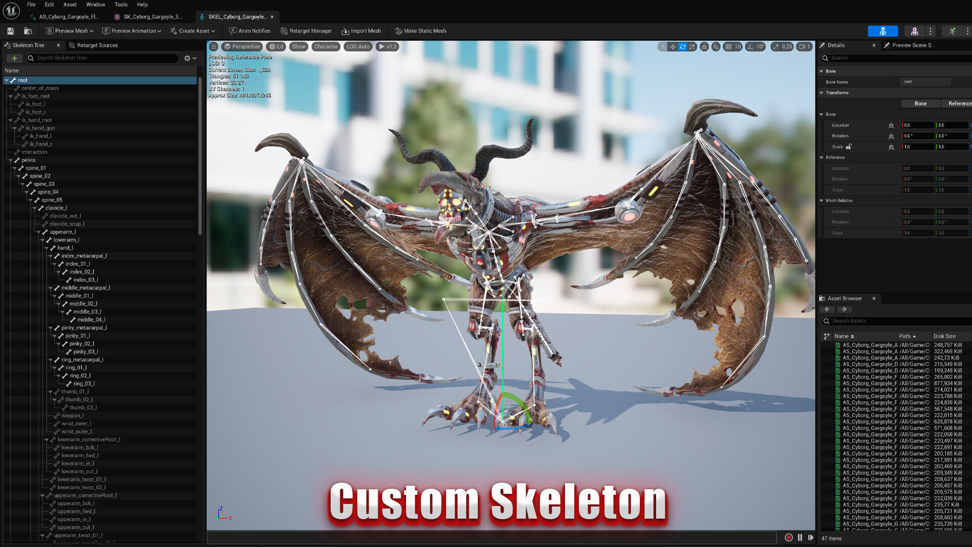Cyborg Gargoyle Low-poly 3D model_7