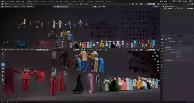 Amazing Collection of over 300 3D Assets Including Clothes Hairs