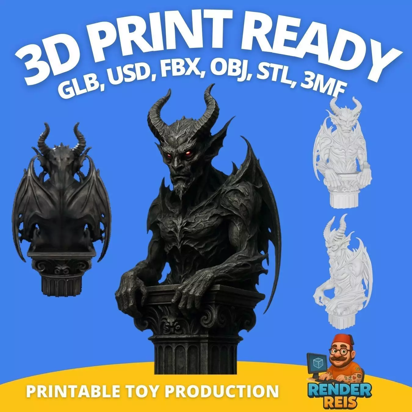 3D Demon Figure 3 3D print model_0