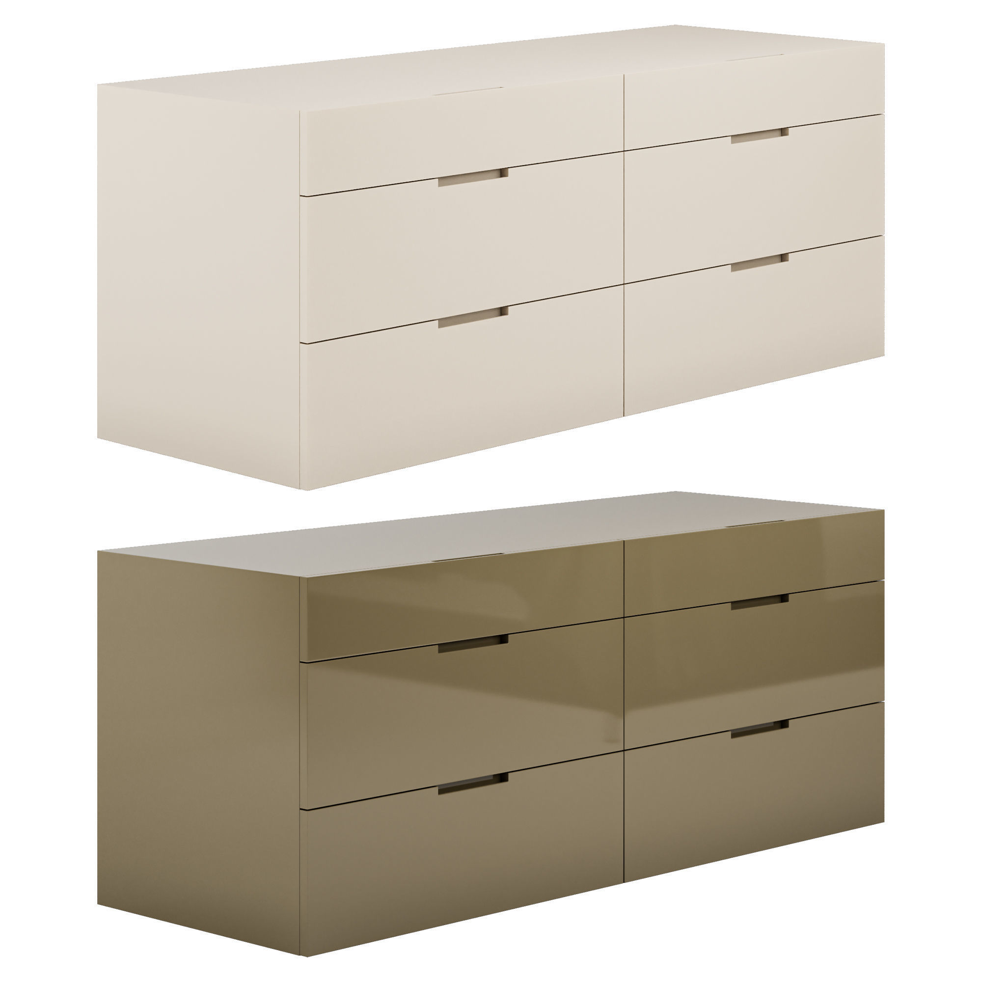 Flin set of drawers and bedside tables by Lemamobili 3D Model Collection_12