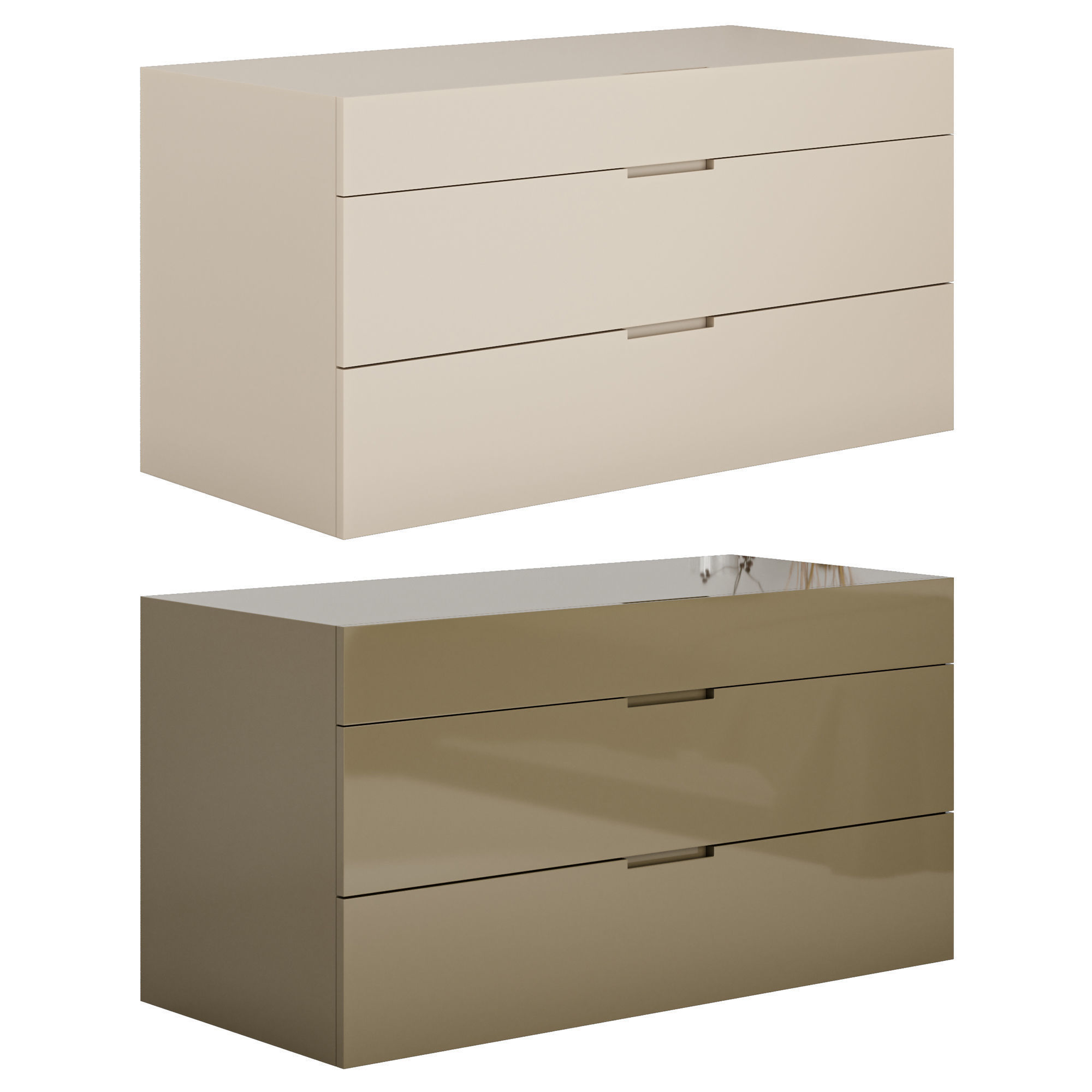 Flin set of drawers and bedside tables by Lemamobili 3D Model Collection_16