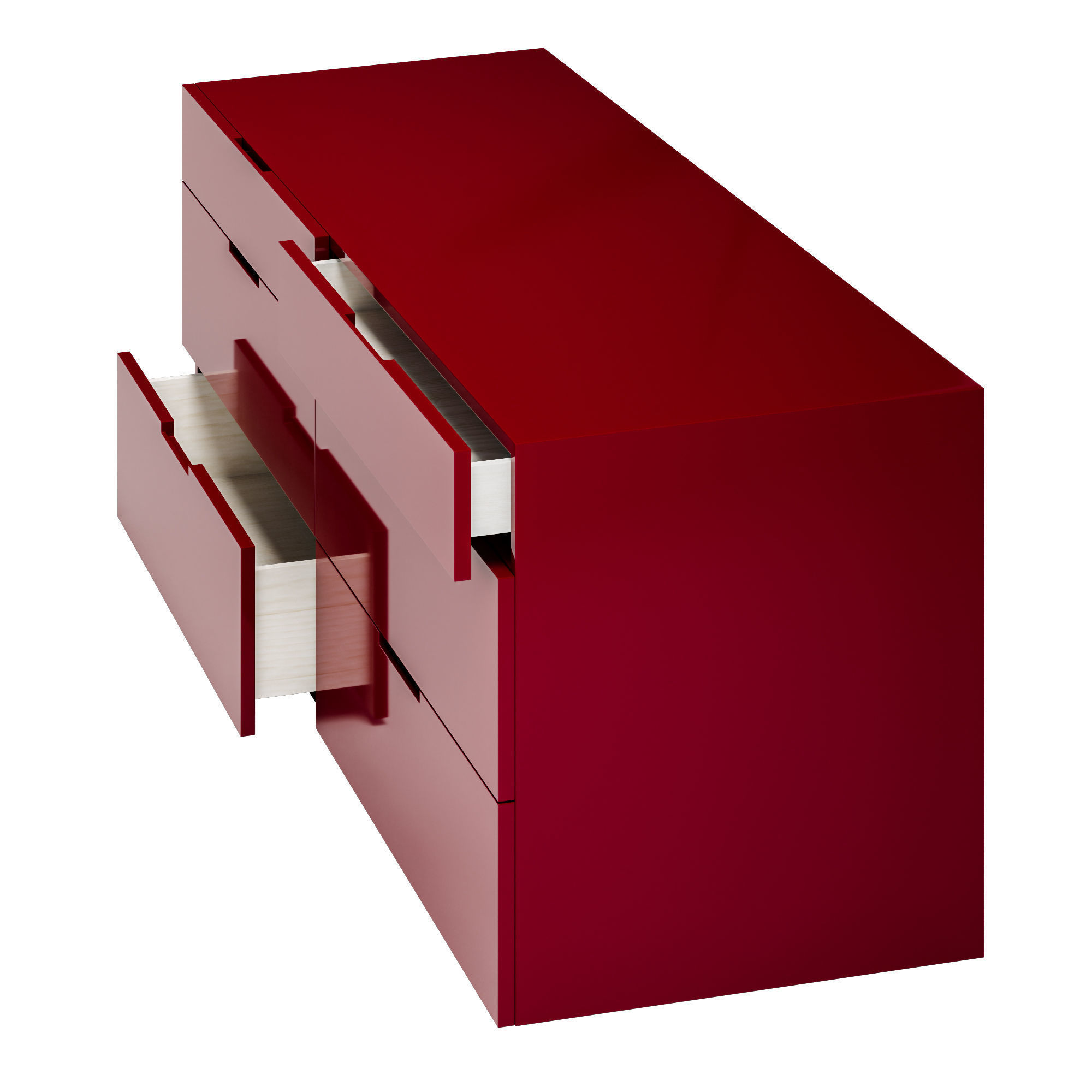 Flin set of drawers and bedside tables by Lemamobili 3D Model Collection_23