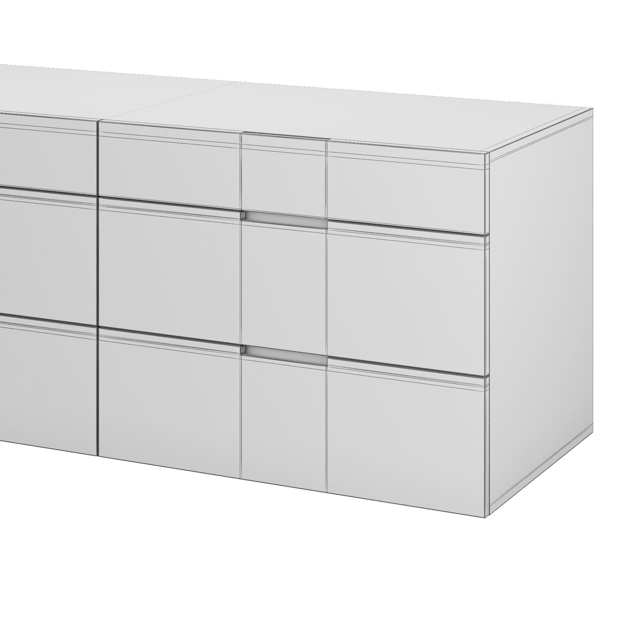 Flin set of drawers and bedside tables by Lemamobili 3D Model Collection_28