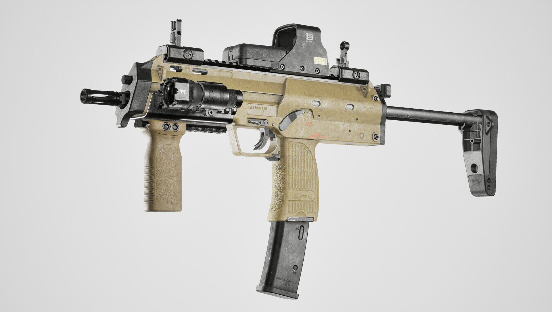 HK MP7 Low-poly 3D model_1