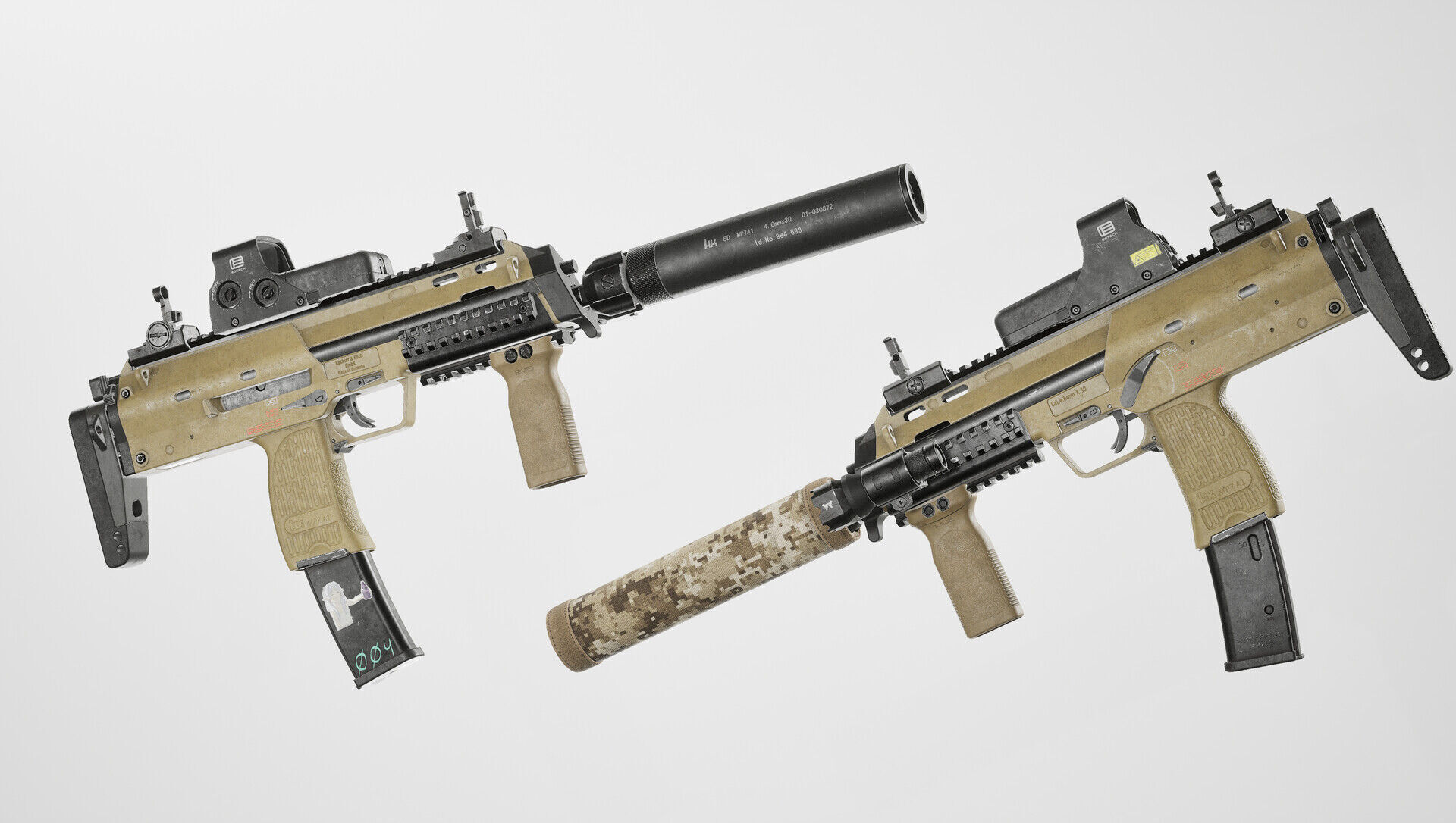 HK MP7 Low-poly 3D model_5